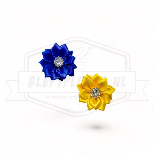 Broche Blauw / Geel Klein