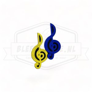 Embleem Muzieksleutel Blauw / Geel