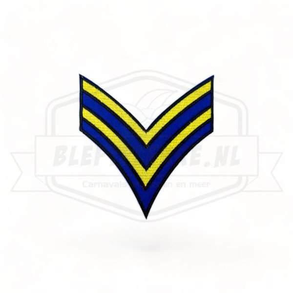 Embleem Sergeant Strepen Blauw / Geel V1