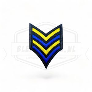 Embleem Sergeant Strepen Blauw / Geel V2