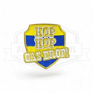 Embleem Hop Hop Gas Erop Blauw / Geel