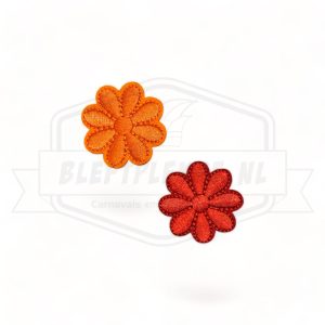 Embleem Bloemetjes Oranje / Rood