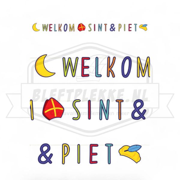 Vlaggenlijn Welkom Sint & Piet letters