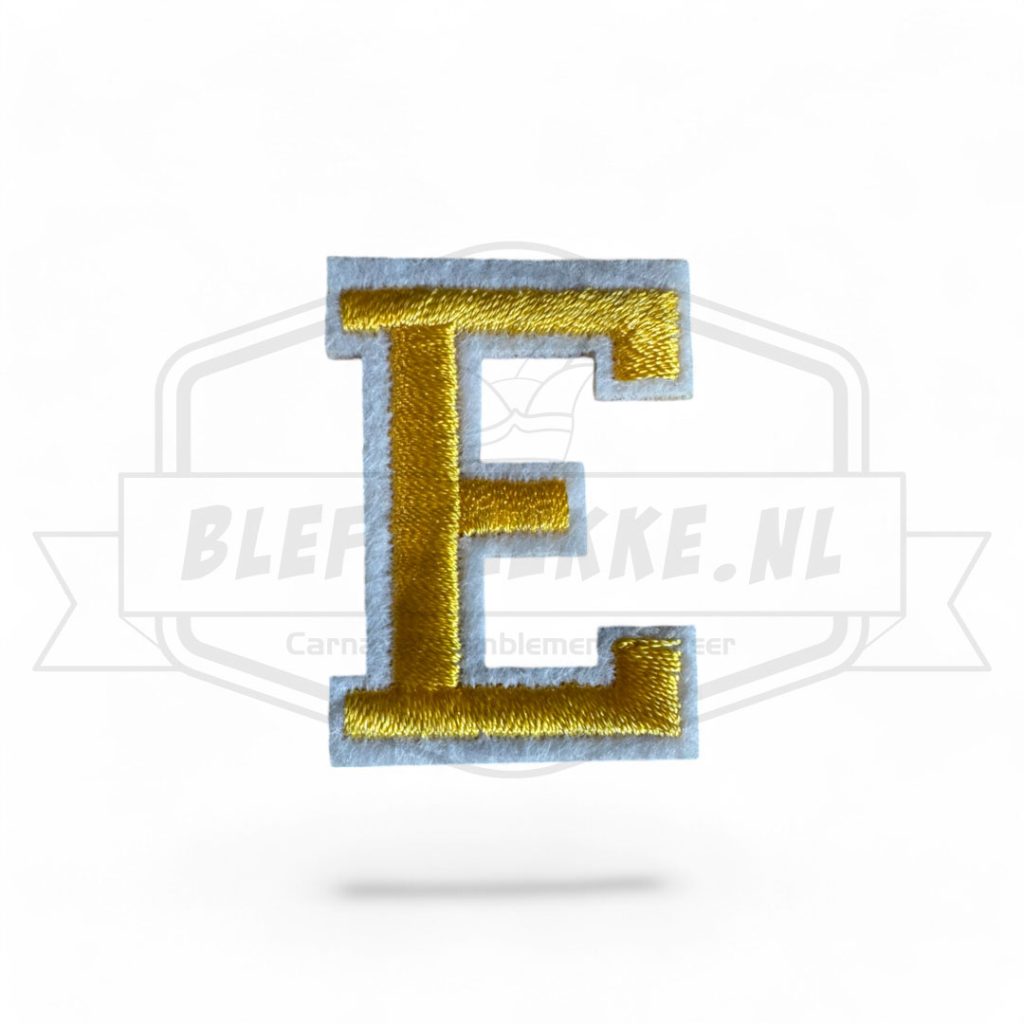 Letter E - Embleem Alphabet Geel