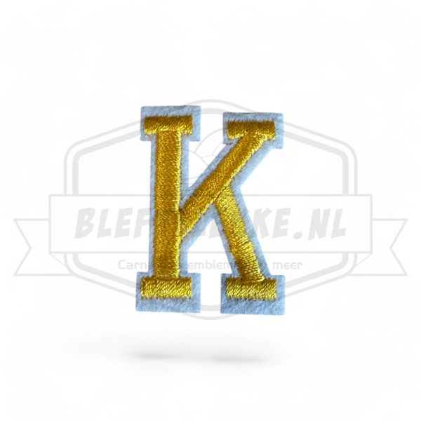 Letter K - Embleem Alphabet Geel