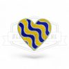 Embleem Hart Blauw / Geel Bleftplekke patroon