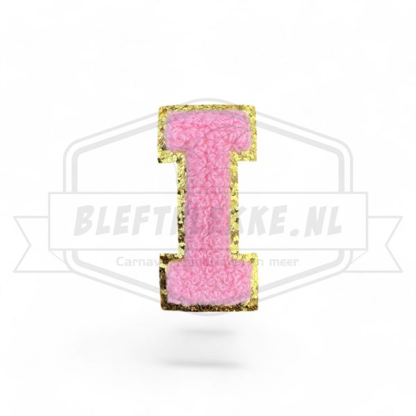 Embleem Alfabet Roze Letters met Goud - I