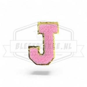 Embleem Alfabet Roze Letters met Goud - J