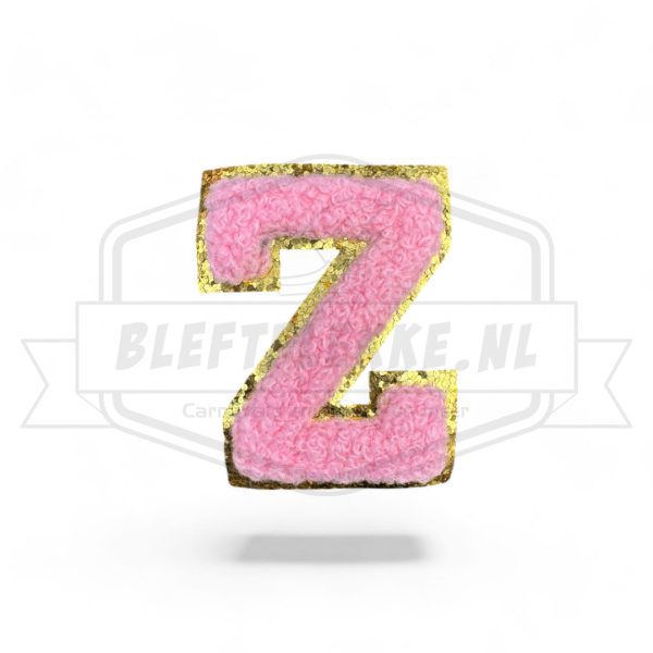 Embleem Alfabet Roze Letters met Goud - Z