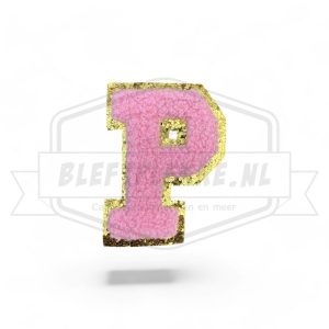 Embleem Alfabet Roze Letters met Goud - p