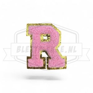 Embleem Alfabet Roze Letters met Goud - r