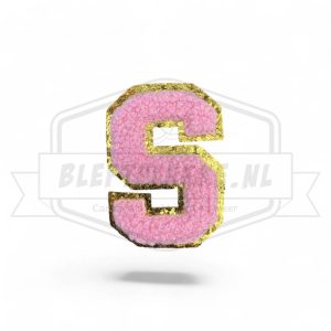 Embleem Alfabet Roze Letters met Goud - s