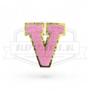 Embleem Alfabet Roze Letters met Goud - v