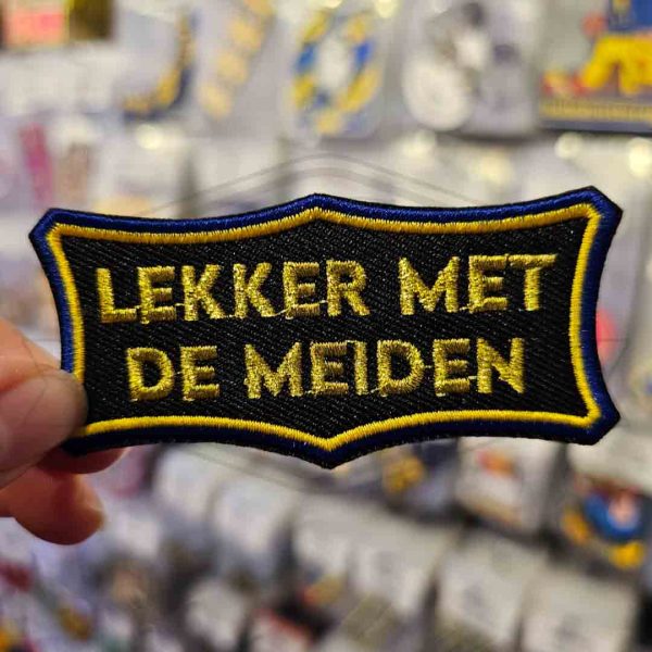 Embleem Lekker met de meiden Blauw / Geel