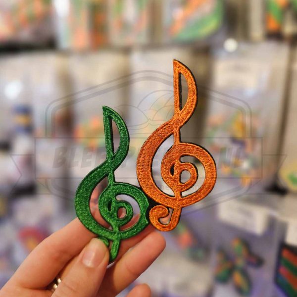 Embleem Muzieksleutel Groen/Oranje