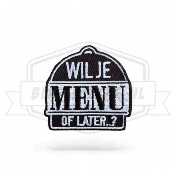 Embleem Wil je menu of later? - Studio Asjemenou