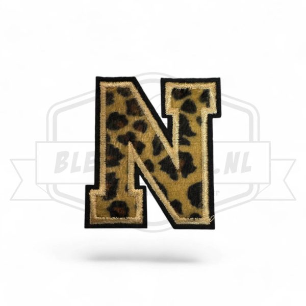 Carnavals embleem letter panter print - N