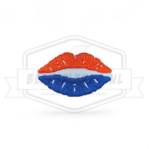 Embleem Kusje Oranje / Blauw - Lampegat kusje applicatie