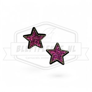 Carnavals embleem Roze Glitter sterren