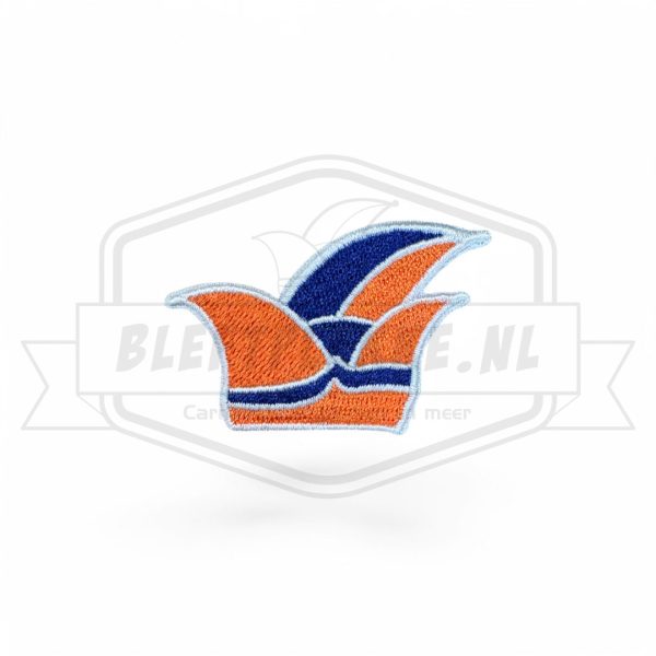 Carnavals embleem Steek Patch Oranje / Blauw