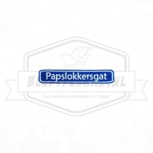 Embleem Straatbord Papslokkersgat Molenschot Carnavals Patch