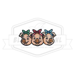 Embleem de 3 biggetjes carnavals patch
