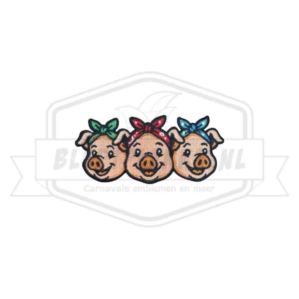 Embleem de 3 biggetjes carnavals patch