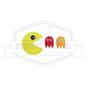 Embleem Pac Man Rood Oranje Carnavals patch