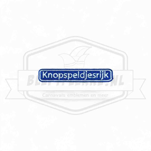 Embleem Straatbord Knopspeldjesrijk Carnavals Patch