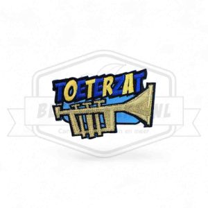 Embleem Toeterzat Blauw / Geel Carnavals patch