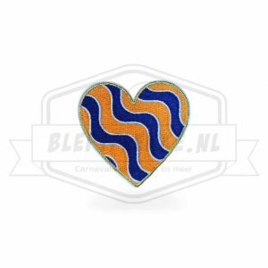 Embleem Hart Blauw / Oranje Carnavals Patch
