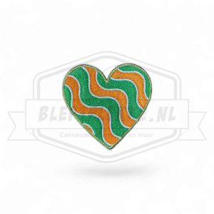Embleem Hart Groen / Oranje Carnavals Patch