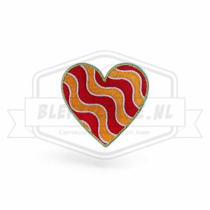 Embleem Hart Oranje / Rood Carnavals Patch