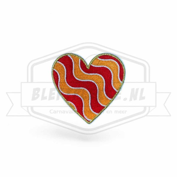 Embleem Hart Oranje / Rood Carnavals Patch