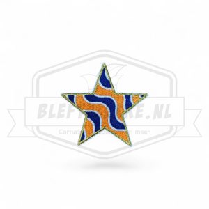 Embleem Ster Blauw / Oranje Carnavals Patch