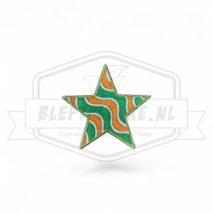 Embleem Ster Groen / Oranje Carnavals Patch