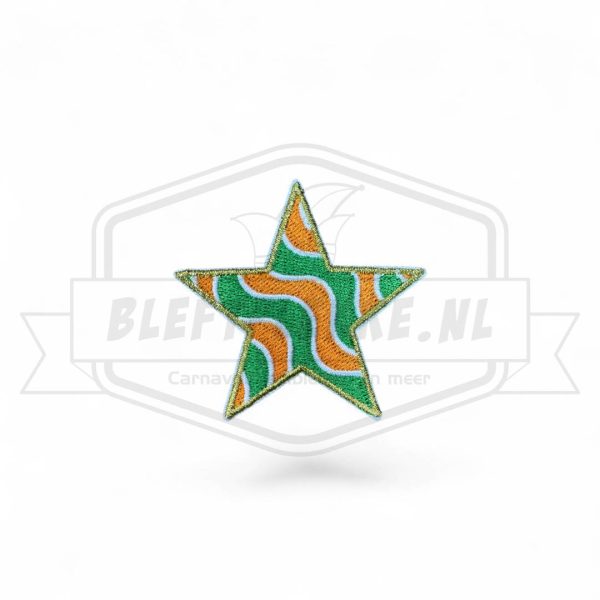 Embleem Ster Groen / Oranje Carnavals Patch