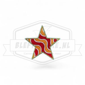 Embleem Ster Oranje / Rood Carnavals Patch