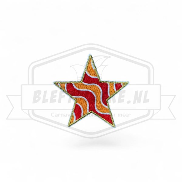 Embleem Ster Oranje / Rood Carnavals Patch