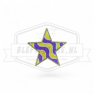 Embleem Ster Paars / Geel Carnavals Patch