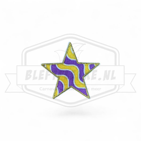 Embleem Ster Paars / Geel Carnavals Patch
