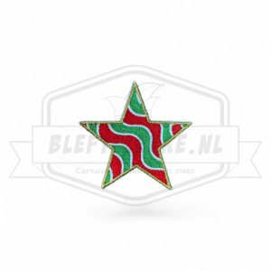 Embleem Ster Rood / Groen Carnavals Patch