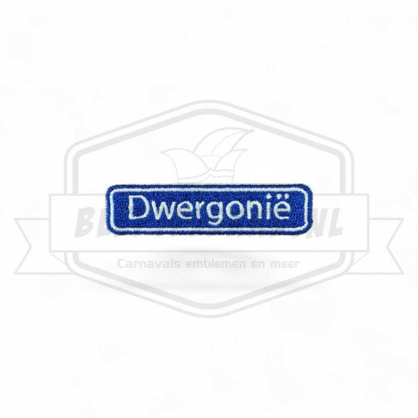 Embleem Straatbord Dwergonie Drunen carnavals Patch