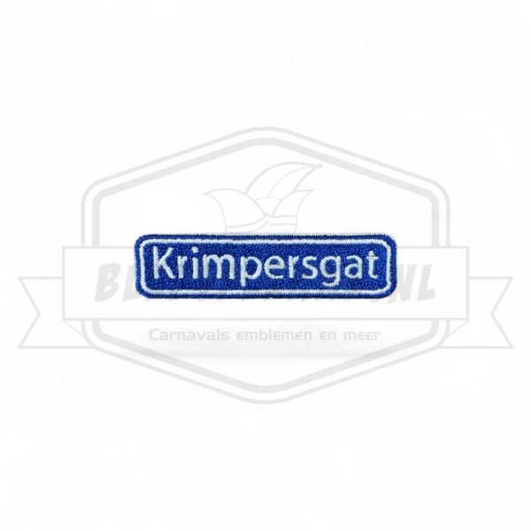 Embleem straatbord Krimpersgat Hulten Carnavals Patch