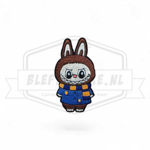 Embleem Labubu Oranje / Blauw Carnavals Patch