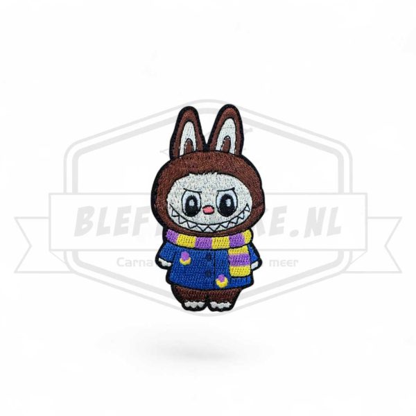 Embleem Labubu Paars / Geel Carnavals Patch