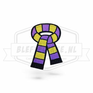 Embleem Sjaaltje Paars / Geel Carnavals Patch