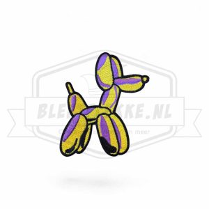 Embleem Ballon Hond Paars / Geel