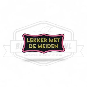 Embleem Lekker met de meiden Roze rand