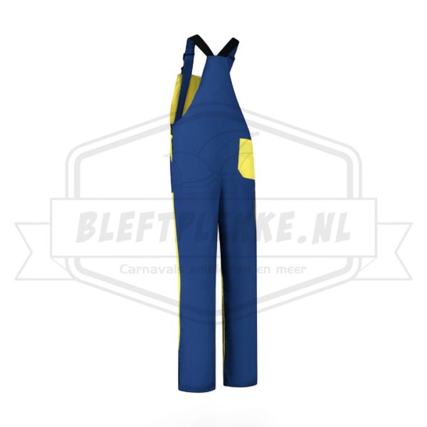 Tuinbroek Blauw / Geel Achterkant